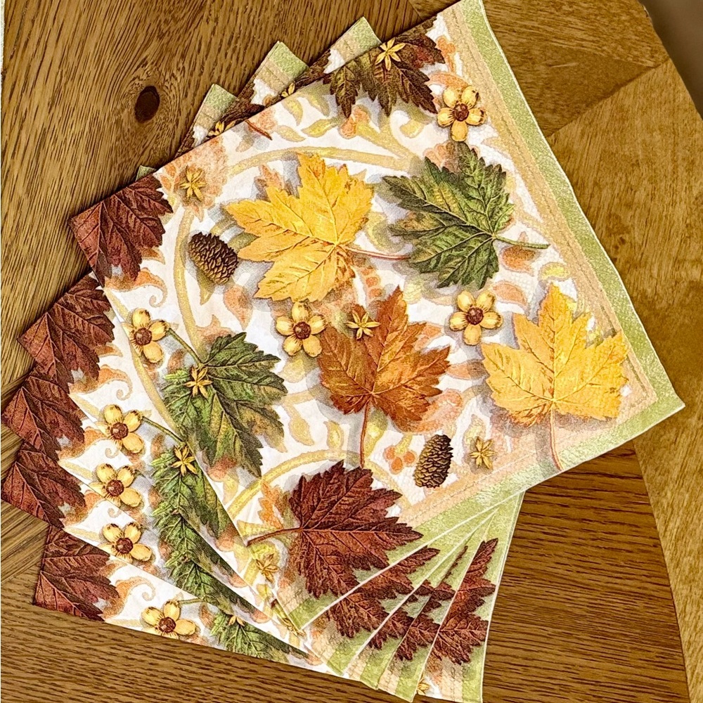 Fall Leafs Lunch Paper Napkins Decorative Decoupage Journaling Scrapbooking